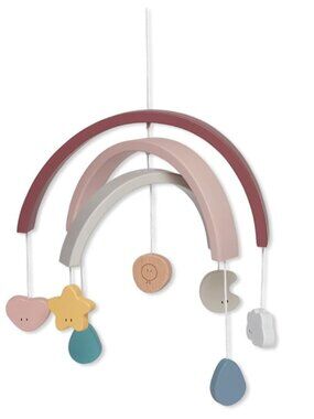 NWT MORI Baby Unisex Stylish Beechwood Rainbow Decoration in Pink